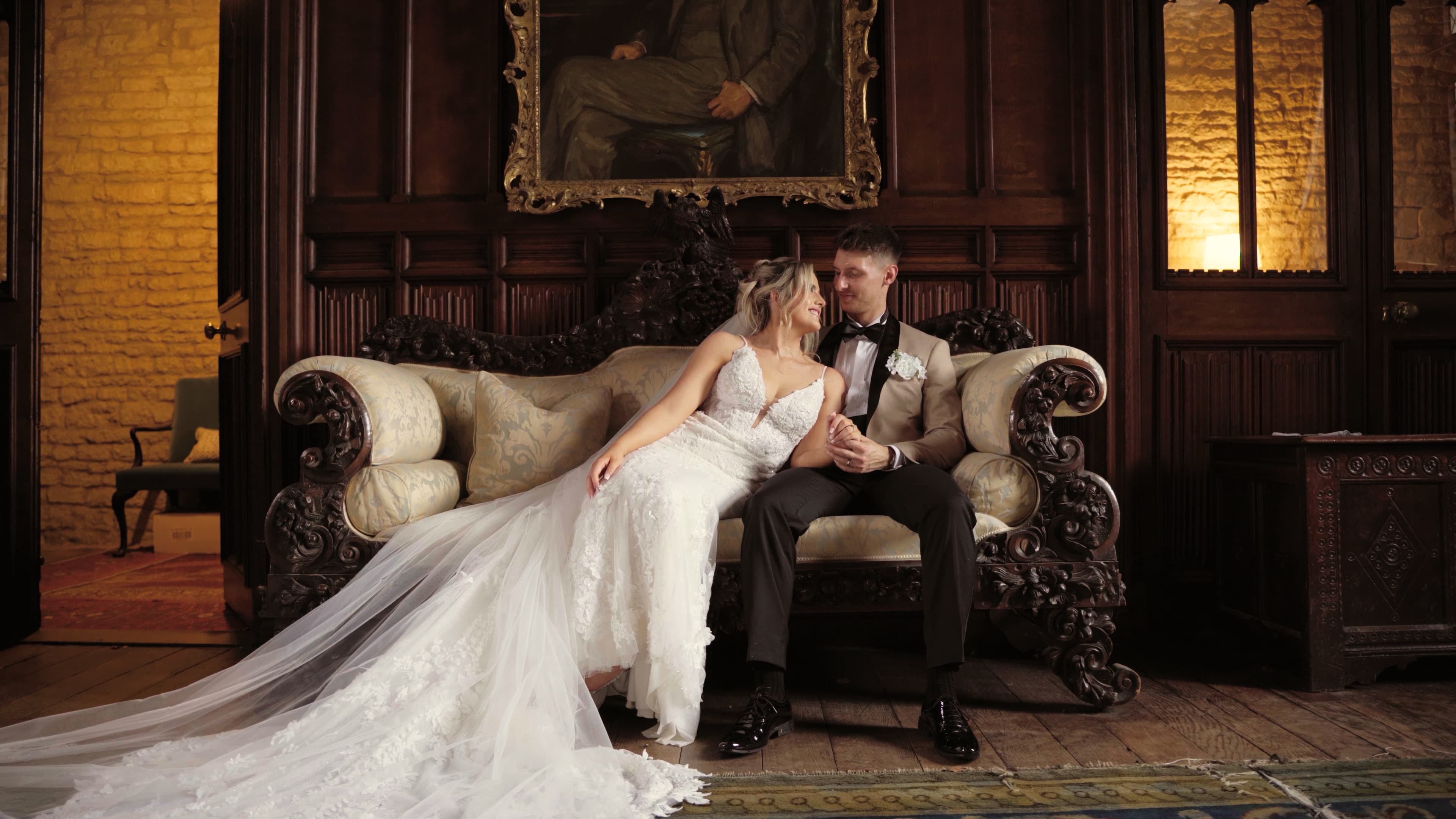 Neave and Ali sharing a quiet moment outside their venue